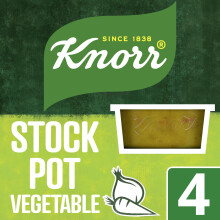 Knorr Vegetable Stock Pot gluten-free to add a rich flavour to vegetable-based and vegetarian meals 4x 28 g