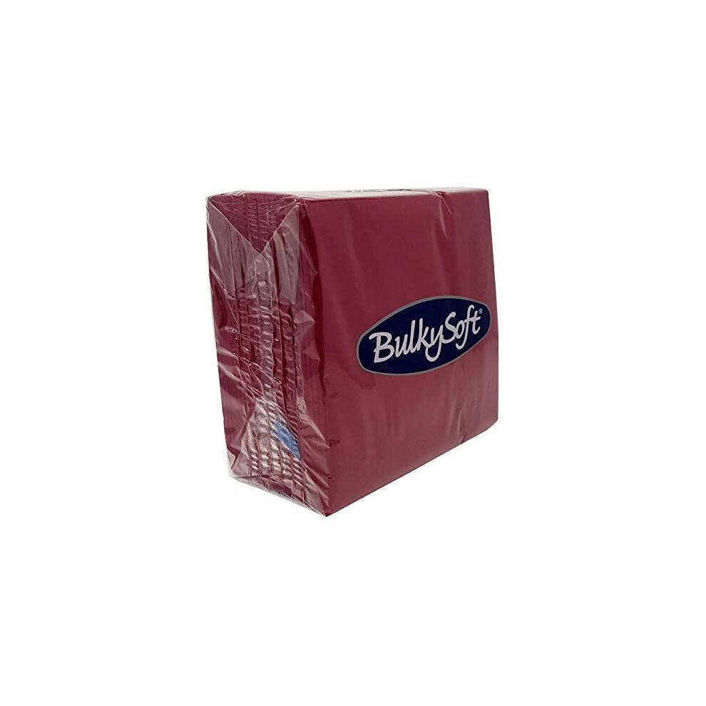Bulky Soft Paper Serviettes Soft Napkins 40X40cm 2Ply Bulkysoft Solid Colours Choose Colours (Dark Red, 100)