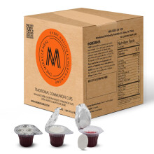 The Miracle Meal Pre-Filled Communion Cups & Wafer Set - Box of 100 | Prepackaged Holy Communion Bread & 100% Concord Grape Juice | Ready to Serve fo