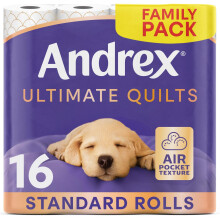 Andrex Ultimate Quilt Toilet Roll - 16 Toilet Rolls, 3-Ply, Soft, Thick Sheets, FSC Certified