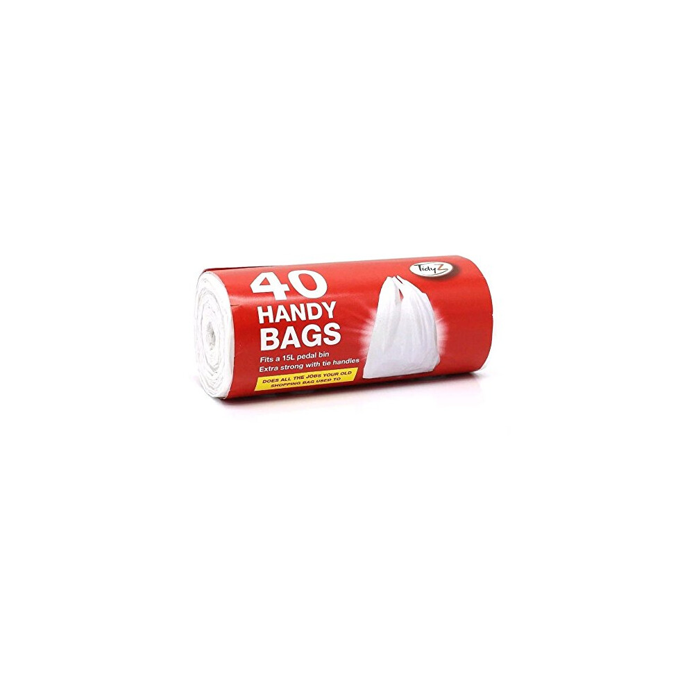 Tidyz 12 Packs Of 40 Practical Bags - Fits 15L Pedal Bin - Extra Strong Tie Handle - 480 Bags Total