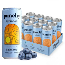 Punchy Drinks - Blueberry - Everyday Hydration, Essential Electrolytes, Minerals, Vitamins, Real Fruit, Supports Immunity, Caffeine Free, Aids Muscle