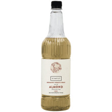 Simply Organic Almond Syrup, Vegan & Nut Free Natural Flavoured Syrup for Coffee, Cocktails & Baking (1 Litre)