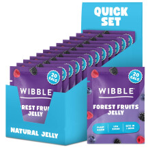 Wibble Jelly Crystals, Forest Fruits Natural Jelly Powders, Quick Set, 12 pack, Low Sugar, Plant-Based, Low Calorie Snack, Healthy Dessert, Serves 4,