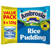 Ambrosia Rice Pudding, Original Recipe, Creamy Ready-to-Eat Dessert, 6 x 120 g P