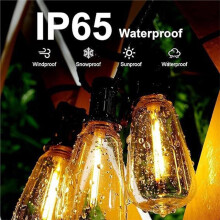 Solar String Lights for Outdoor Use,Waterproof Solar-Powered Patio Lights with LED Bulbs Remote Control for Yard