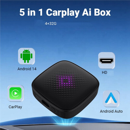 5 In1 WIreless Carplay Ai Box Android14,Carplay,Android Auto,HiCar Four Systems Can Be Switched 4+32G 2