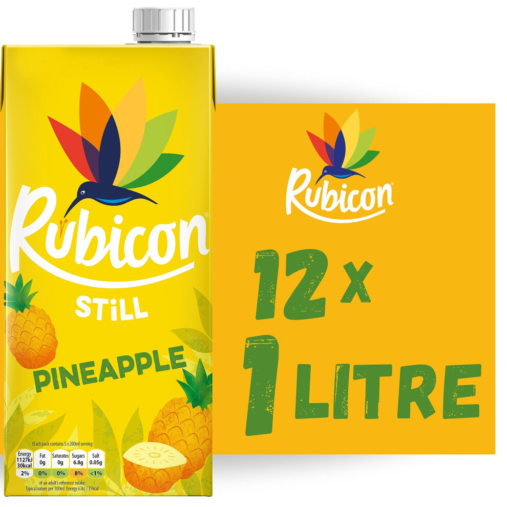 Rubicon Still Pineapple Juice - Made With Real Handpicked Fruit Pineapple - Bold And Intense Tropical Juice Drink - Multipack Fruit Juice Cartons - 1