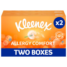 Kleenex Allergy Comfort Facial Tissues - Multipack 2 Tissue Boxes - Extremely G