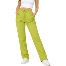 (Glow Green, UK 14) Women Fleece Joggers Open Hem Gym Soft Pants