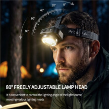 Lampe Frontale LED Ultra-Lumineuse 2500 MAh avec Écran LCD, 4 Modes D'Éclairage, Faisceau Large pour la Pêche et le Camping