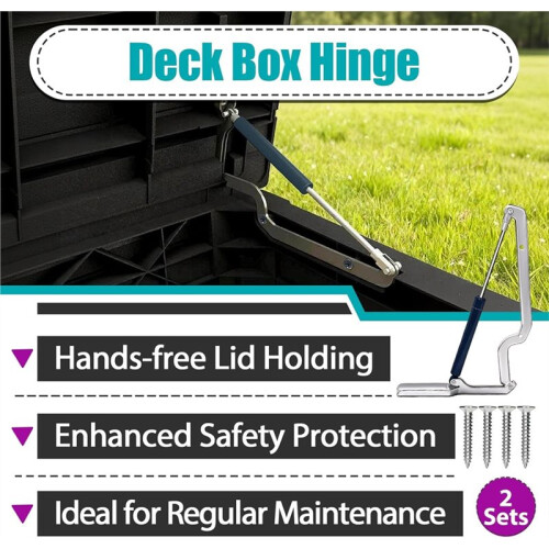 2 Sets Deck Box Hydraulic Hinge for Most Keter Deck Box Models, Deck Box Hinge Replacement Parts 1
