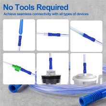 10 Pack Extended Suction Connection Tube, 80in Suction Tubing - Replacement Tubing for 8mm Standard Interface Devices