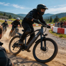 M-ding 26-inch electric mountain bike, equipped with a 250W motor and 7-speed transmission, with a range of 50-70 kilometers.