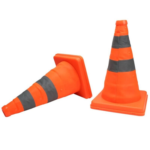 Foldable Traffic Cones, 2 Pack - High Visibility Safety Cones for Roadside, Construction, and Emergency Use 1