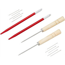 14Pc Rerooting Tool for Doll Hair 0.5-0.7mm Knitting Needles-Brass for Dolls Breed Hair Implant and Crochet-Needle S
