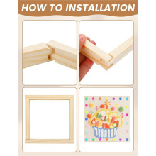 Suitable for Needlework, Wooden Canvas Stretcher with Tack Remover, Suitable for Embroidery Frameset with Handicrafts. A