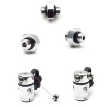 Adaptador Rápido de Ar para Mergulho 3/8-24 Macho para 3/8-24 Macho, para Alta e Baixa Pressão.