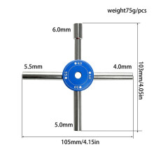 1 Stuk 4,0 mm 5,0 mm 5,5 mm 6 mm Inbussleutel met Kruiskop en Dop, 4-in-1 Multifunctioneel Reparatiegereedschap voor RC-Drones, Blauw