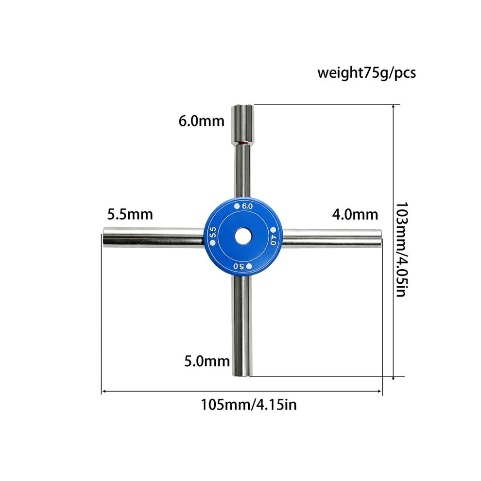 1Pcs 4.0Mm 5.0Mm 5.5Mm 6Mm Inner Hexagon Spanner Socket Wrench 4 In 1 Multifunction Repair Tool For Rc Drone 4711270955117