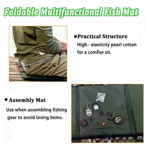 Foldable 3-Layer Sponge Carp Mat Fish Pad Fish Protection Mat Carp Fishing Quick Fish Folding Unhooking Mat 1
