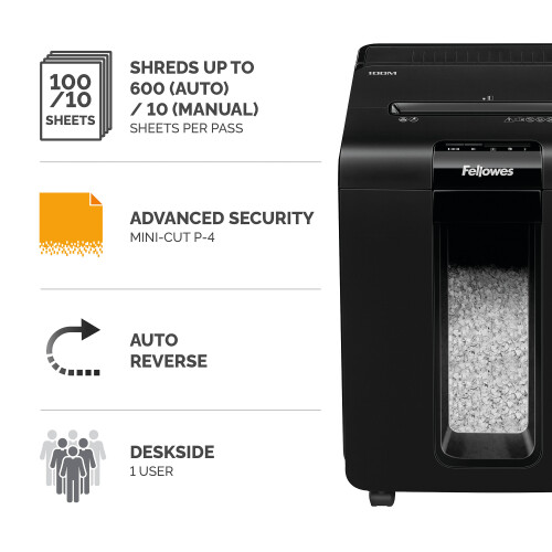 Fellowes Fellowes AutoMax 100M Mini-Cut Shredder 4629301 2