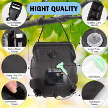 Bolsa de Chuveiro com Energia Solar para Camping e Viagens - À Prova de Vazamentos, Portátil e com Medidor de Temperatura