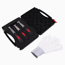 Glass Bottom Glue Repairing Knife Set 3pcs Blades with 1Pair Gloves Manual Windshield Urethane Scraper Tool