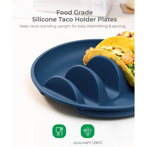 Conjunto de 2 Pratos de Silicone Reutilizáveis para Tacos Crocantes e Macios 1