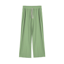 Mens Casual Wide Leg Pants Elastic Drawstring Waist Baggy Pant Cool Outdoor Yoga Pant with Pockets Green M