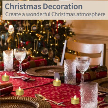 Battery Operated LED Tea Lights,24 Pack Gold Flameless Votive Tealights Candle with Warm White for Wedding,Table