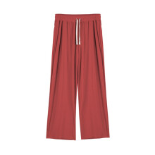 Mens Casual Wide Leg Pants Elastic Drawstring Waist Baggy Pant Cool Outdoor Yoga Pant with Pockets Red XXL