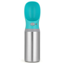 Portable Dog Water Bottle, Stainless Steel Leak Proof Puppy Water Dispenser with Drinking Feeder for Pets Travel