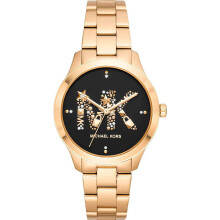 Michael Kors MK6682 Runway Quartz Black Gold Ladies Watch