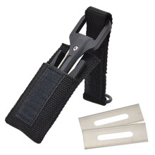 Scuba Diving Blade Diving Cutter Tool W/H Stainless Steel Blade Cutter Storage Cover for Scuba Equipment Black
