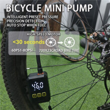 Bomba de Aire Eléctrica Portátil de 150 PSI con Manómetro Digital para Compresor de Aire de Mano para Pelotas de Motocicleta