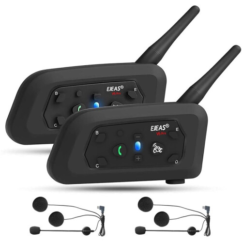 EJEAS V6 Pro Motorrad--Headset, 2-Fahrer-Intercom-Helmkommunikationssystem