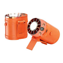 Waist Hanging Fan Clip Air Conditioner Fan with LED Display, Portable Cooling System for Outdoor Worker Orange
