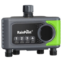 RAINPOINT Timer 4 Zones Automatic Irrigation Timer Systems Controller with Rain Delay Manual Watering Does Not Include Gateway