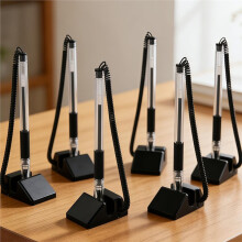 10-Pack Anti-Theft Counter Pens with Adhesive Base and Chain for Office, Hotel, and Retail