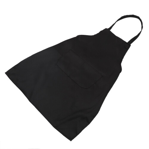 Unisex 2 Pocket Black Kitchen Apron Bib, One Size in Medium 1