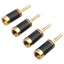 4pcs Audiophile Speaker Cable Connector Banana Plug Copper Carbon Fiber HiFi Audio Adapter for Amplifier Speaker