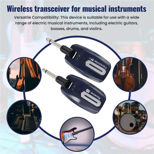 Guitar Wireless System USB Rechargeable Wireless Guitar Transmitter Receiver Electric Guitar Bass Wireless System,A 2