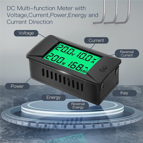 Peacefair  Multifunktionsbatterimonitor Digital Strömspänning Solenergimätare Multimeter Amperemeter Voltmeter 2
