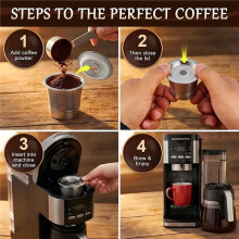 3-Pack Återanvändbara Kaffekapslar för PB051, PB041 och CFP101 Kaffebryggare, Permanenta Kaffefilter i Rostfritt Stål