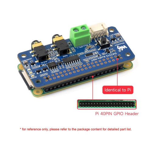 Waveshare Placa de Áudio DA7212 I2S para Raspberry Pi: Codificação/Decodificação Estéreo + Microfones Duplos para Raspberry Pi 1
