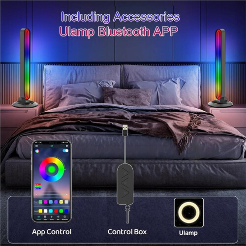 LED Light Strip with Music Sync App Control, Suitable for Game Room, Bedroom Decoration, Mirror Light, Compatible 1