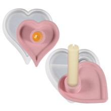 Lot de 2 Moules en Silicone pour Bougeoirs en Forme de Cœur, Faciles à Utiliser pour la Décoration Intérieure