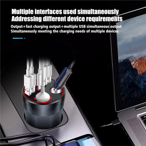 200W Multi-Function Car Power Inverter 12V/24V to 220V Converter Led Display Charger Socket Fast Charging Accessories 1