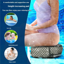 Hot Tub Booster for Adults, 5 Inch Thick Supportive Cushion , Weighted for Quick Sink Without Float Gray